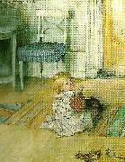 Carl Larsson pontus-pontus pa golvet painting